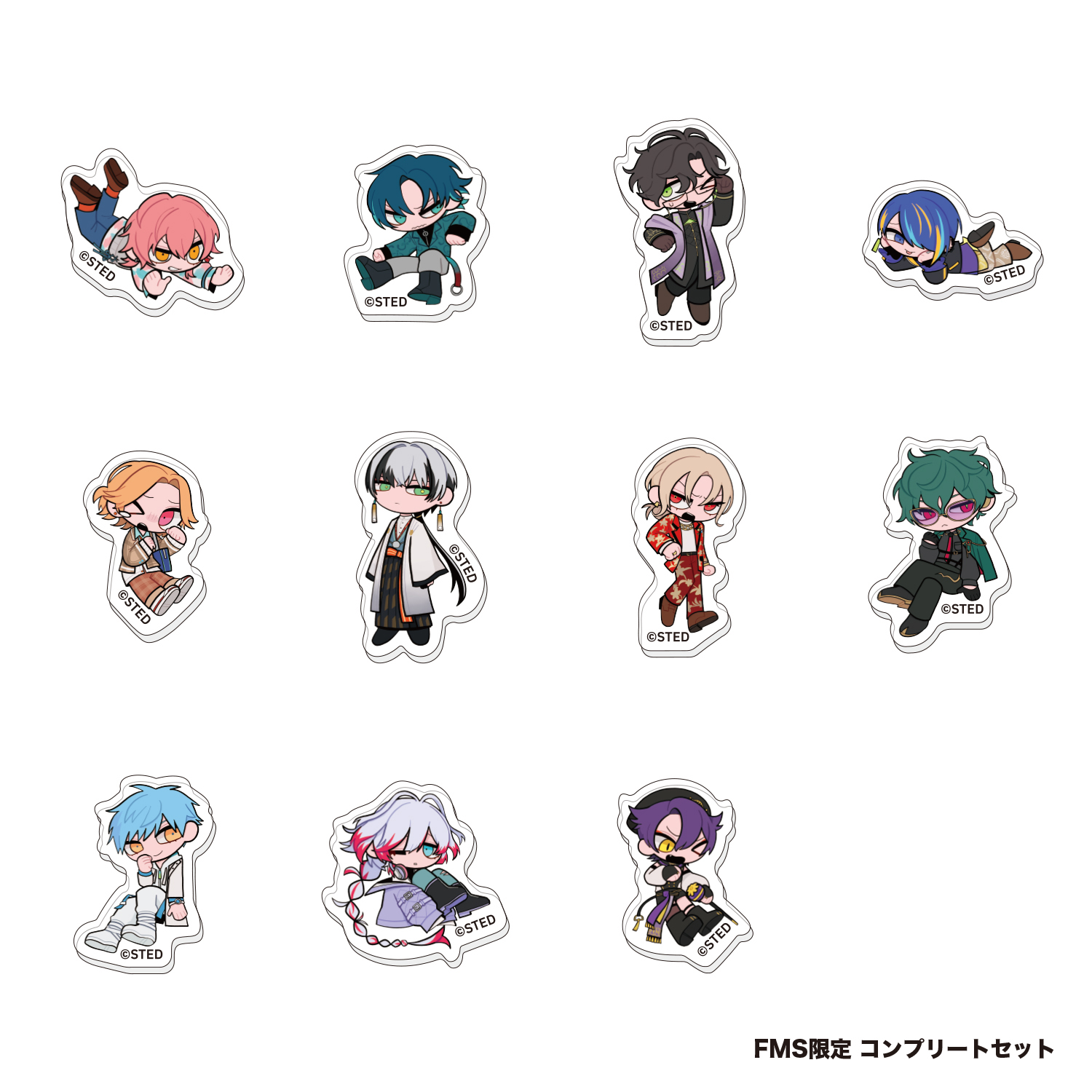 FMS限定 ランダムミニキャラアクリルフレークシール JAM-PACKED ver. コンプリートセット