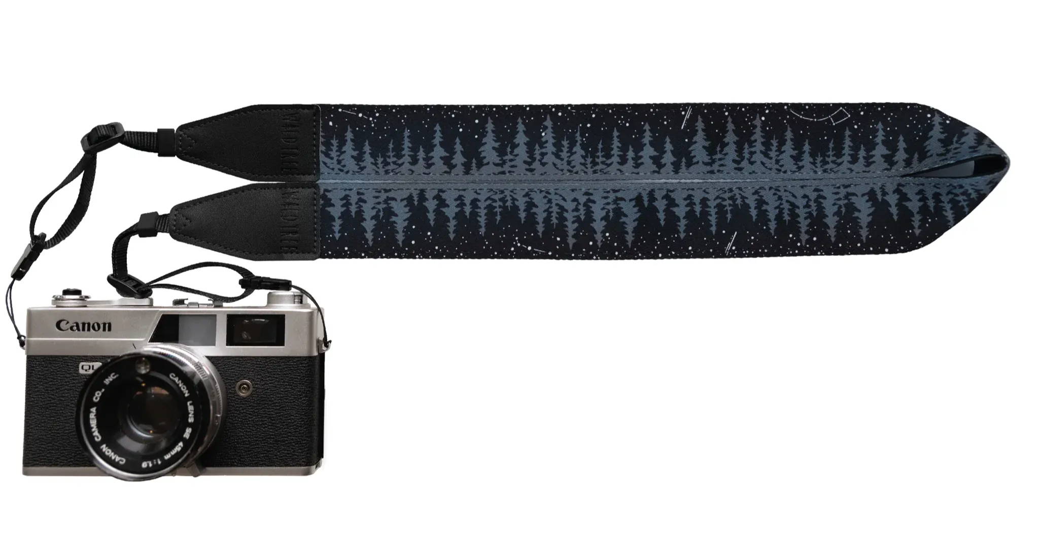 Neck camera strap with night time design. 