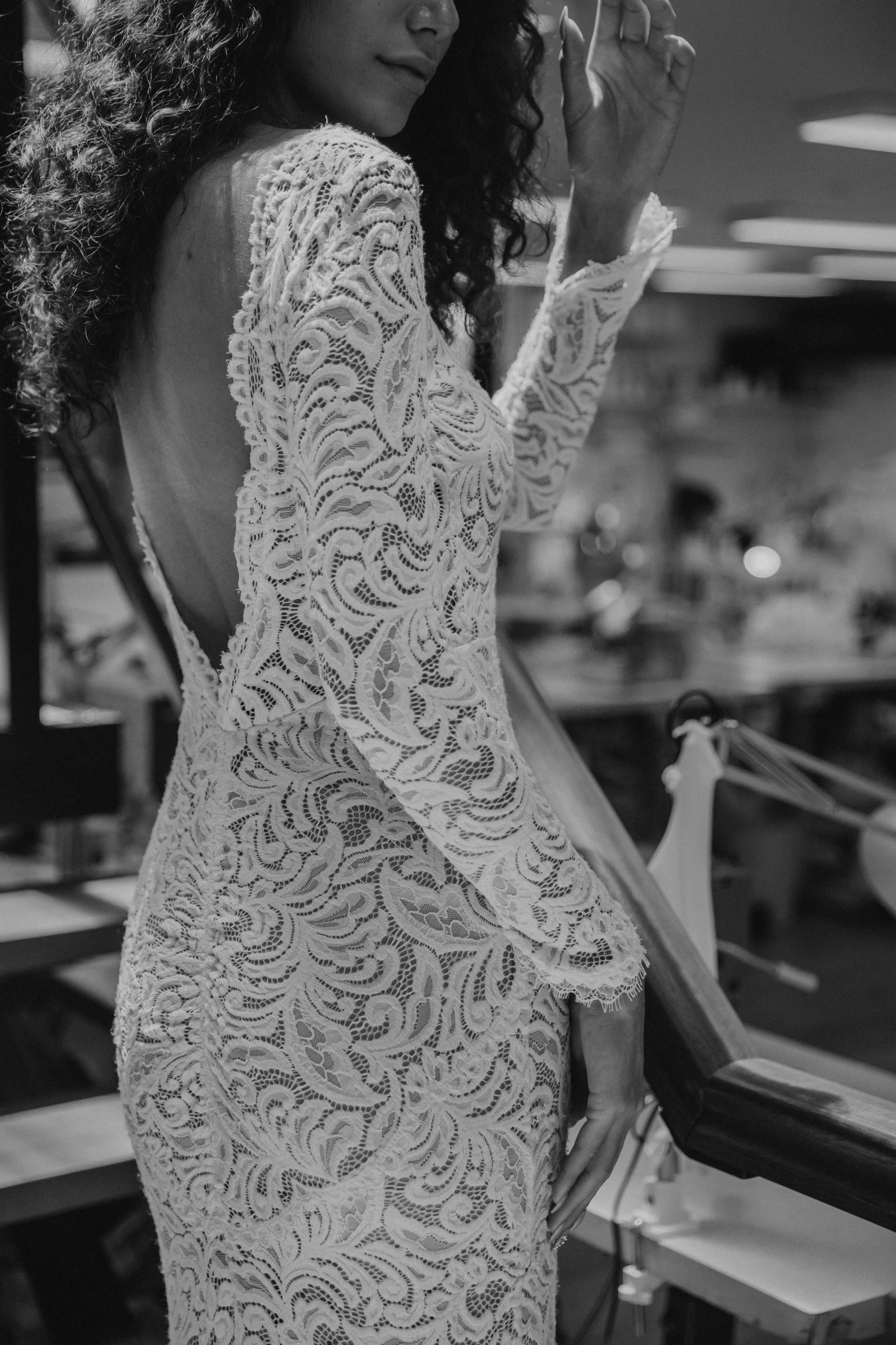 The Grace Loves Lace Orla gown in production