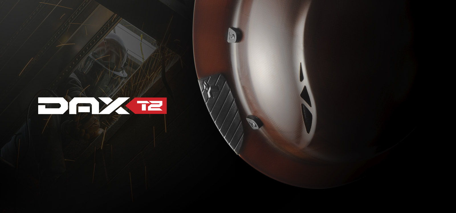 Logo of DAX.TE with a sleek design against a dark background.