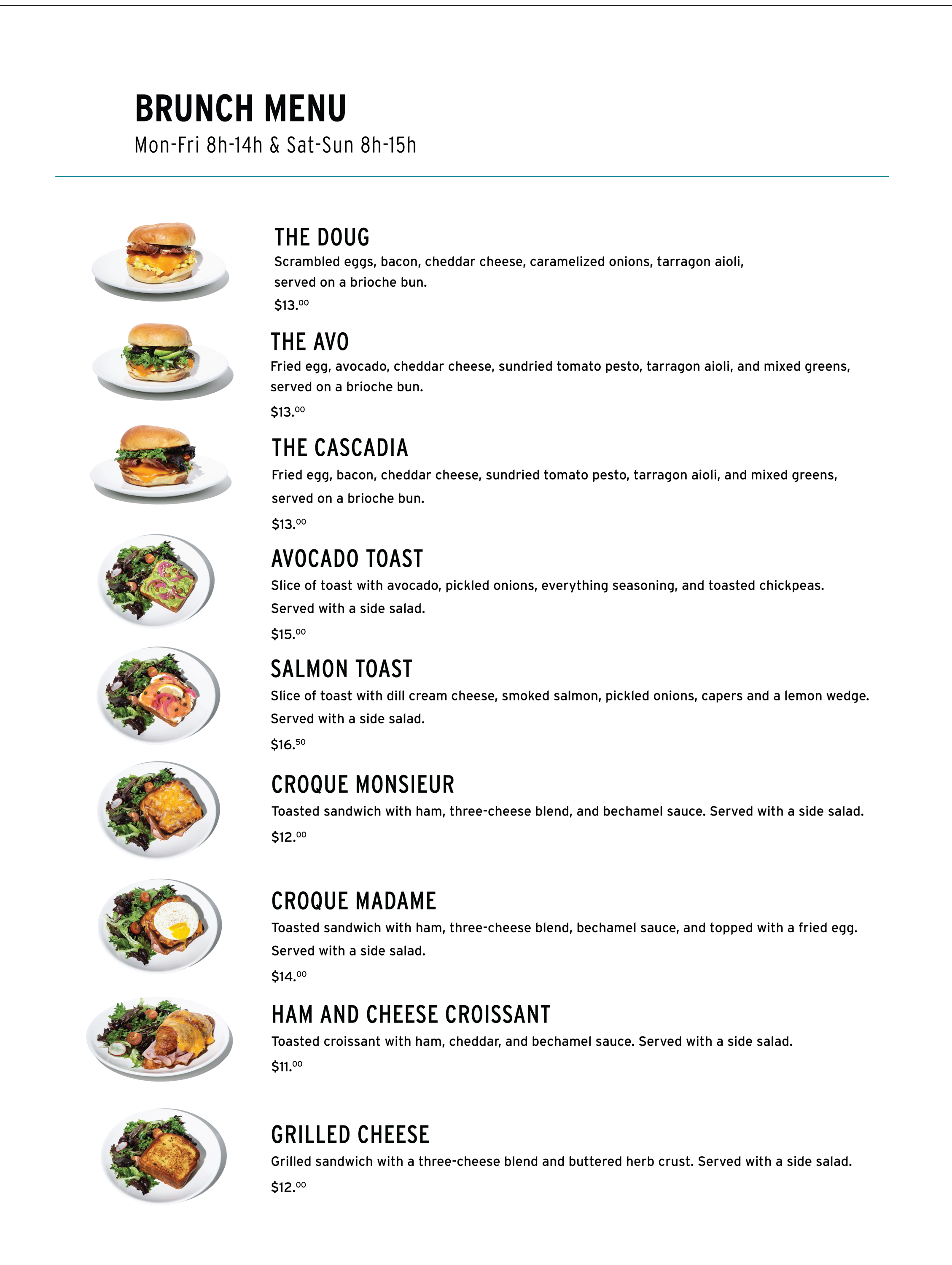 McGill Cafe Savoury Menu July 2024 | 49th Parallel Coffee Roasters