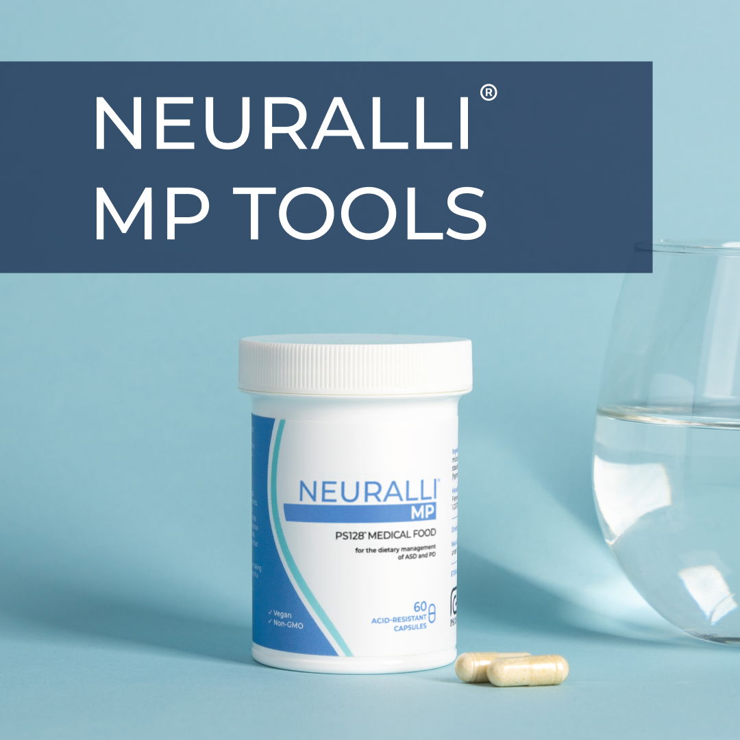 Container of Neuralli MP Tools with a glass of water.