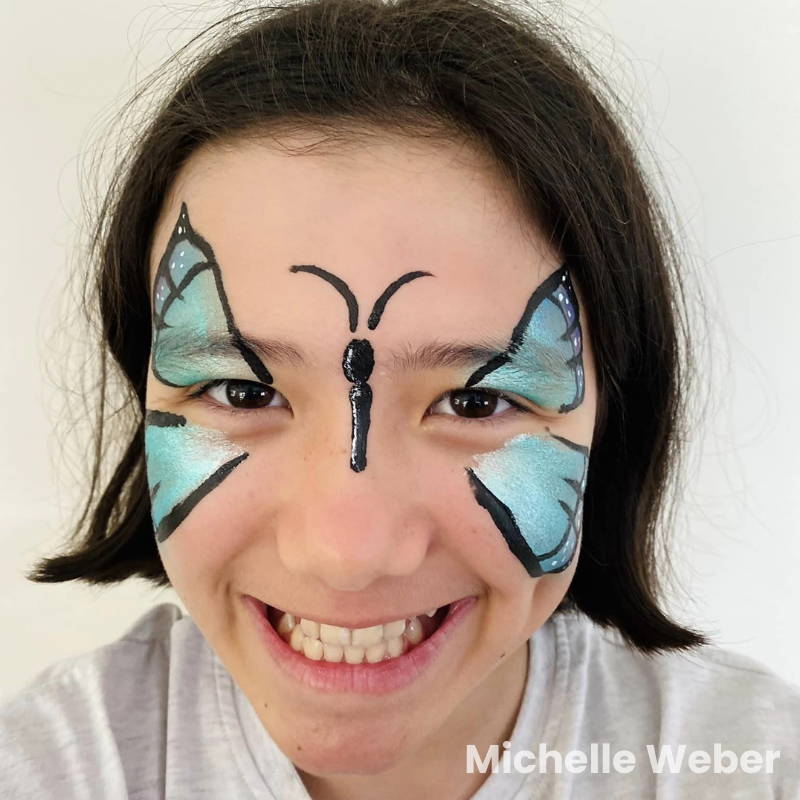 blue butterfly mask face paint easy