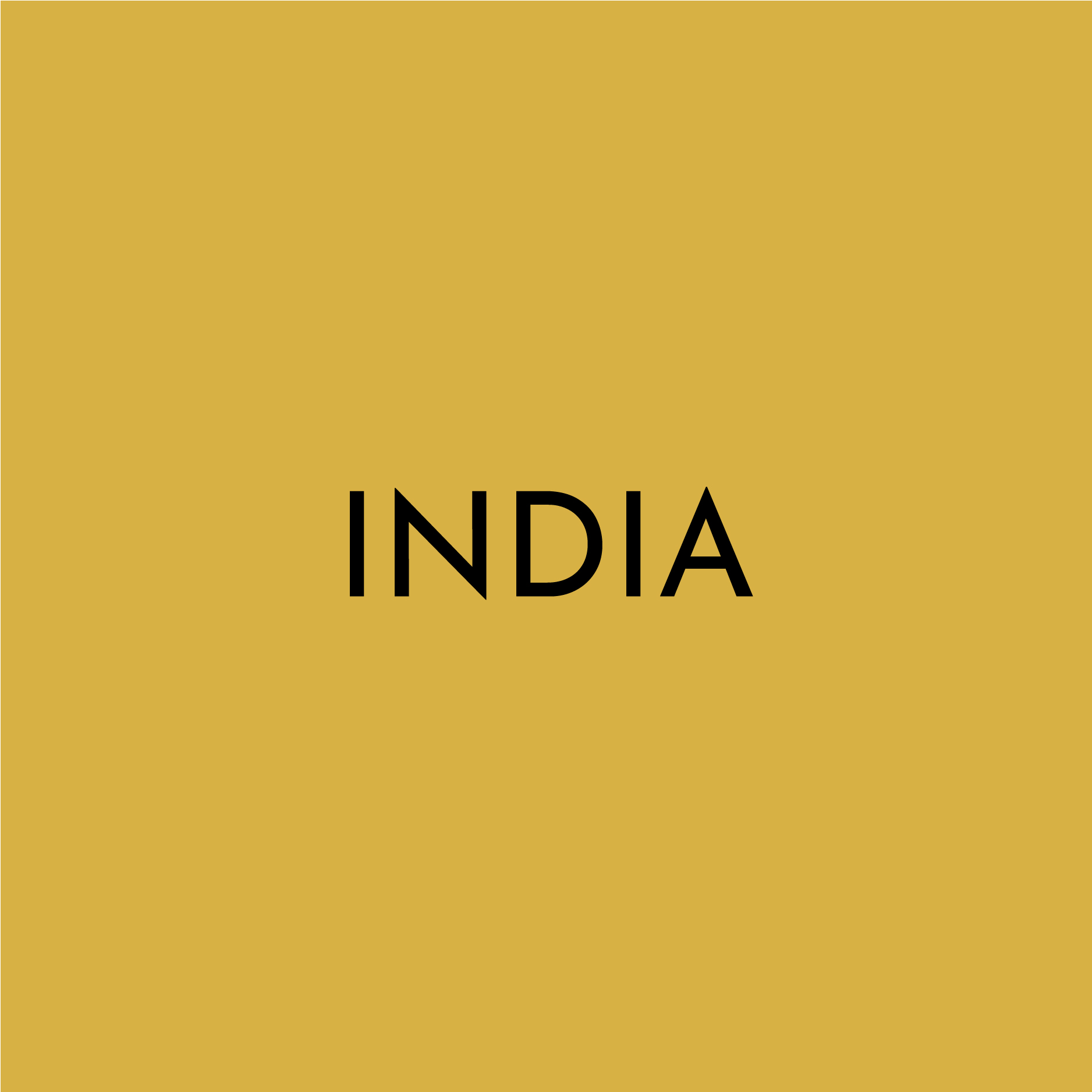A solid yellow block contains the text “INDIA”