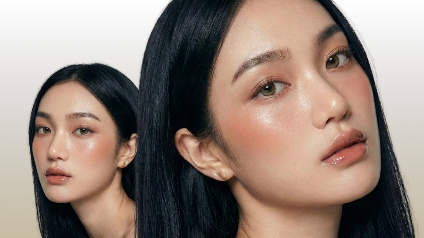 Model wearing EyeCandys natural colored contacts showing realistic soft iris blending