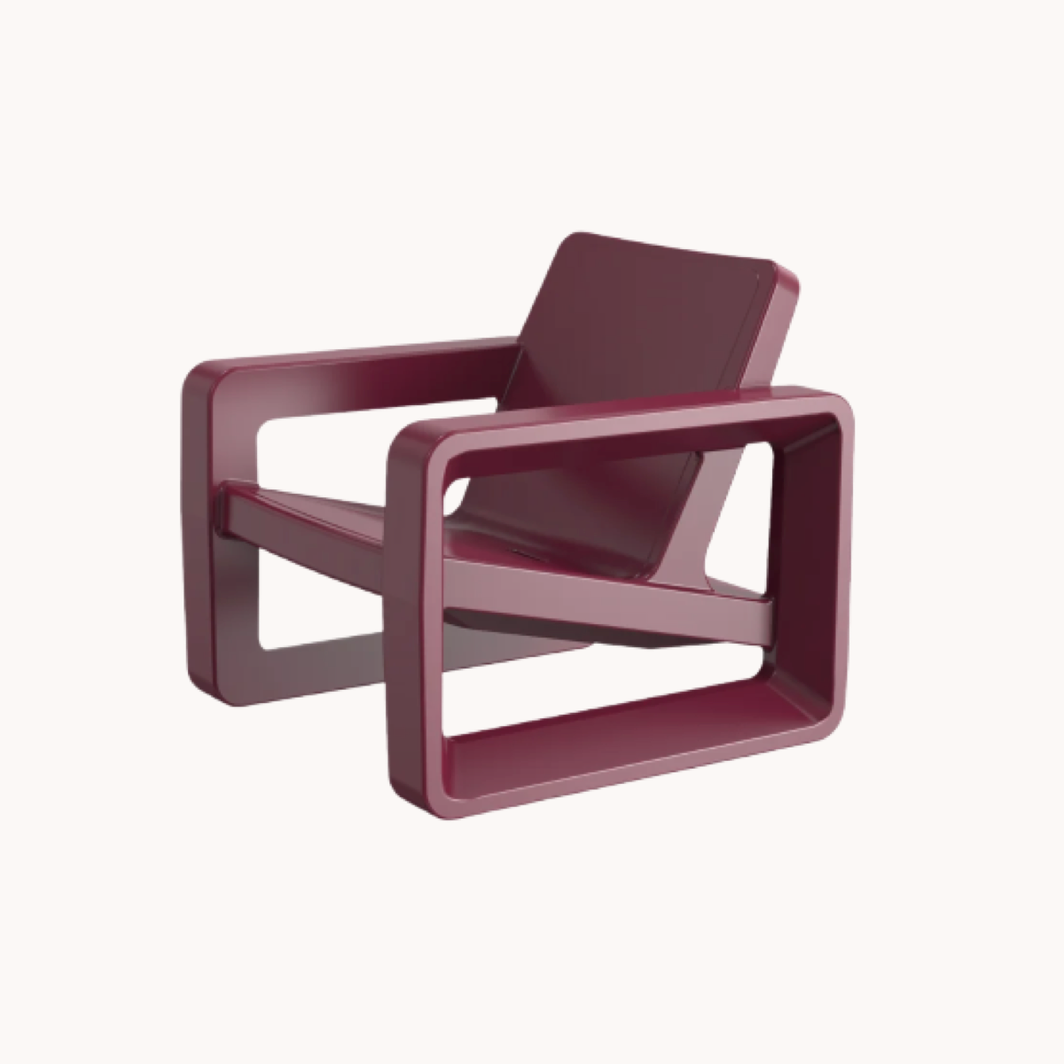 Geometric maroon in-pool chair