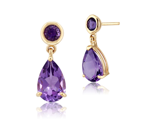 Amethyst drop earrings