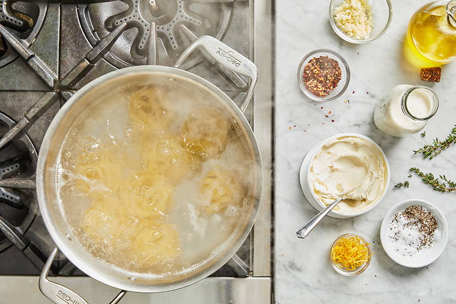 Pasta boiling.