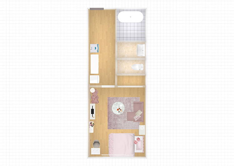 Single living sweet style floor plan