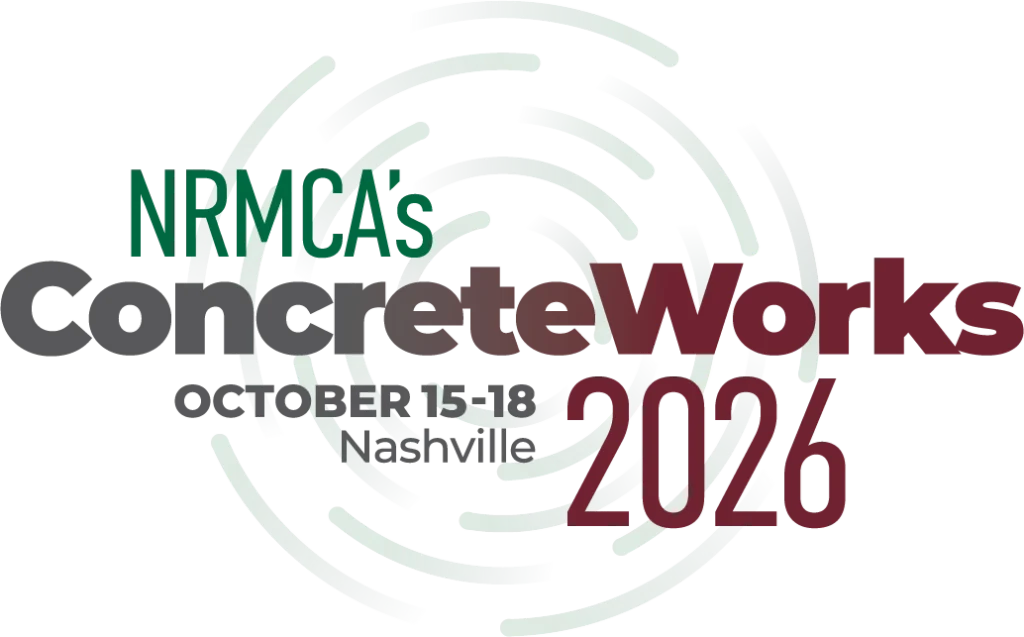 NRMCA's ConcreteWorks 2026 logo with concentric circles design.