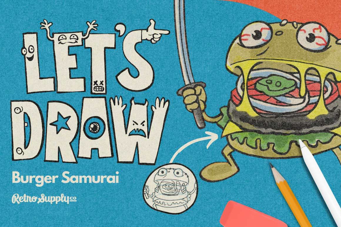 How to draw a burger samurai