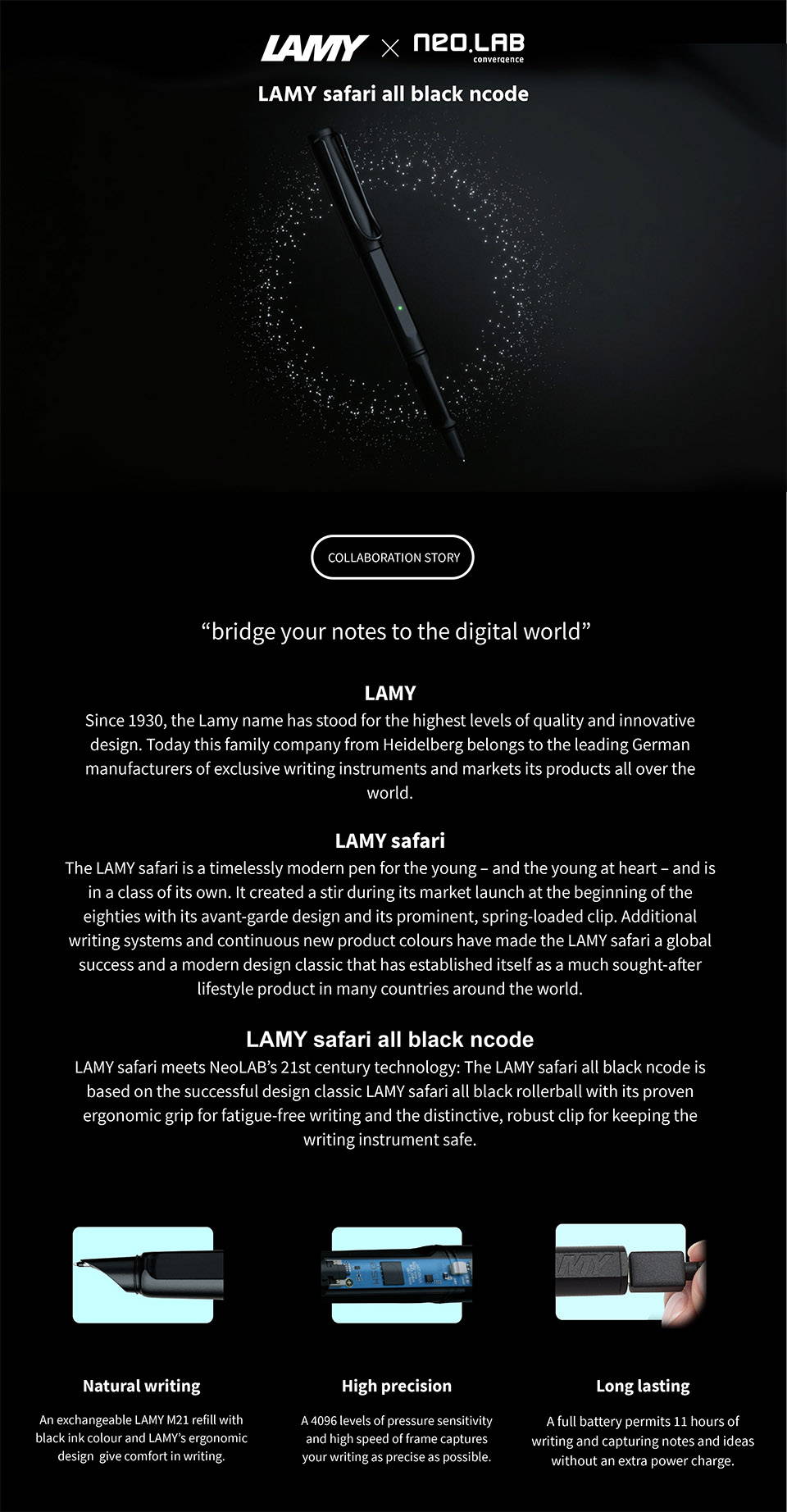 Single Set] LAMY Safari All Black Ncode – Neo smartpen