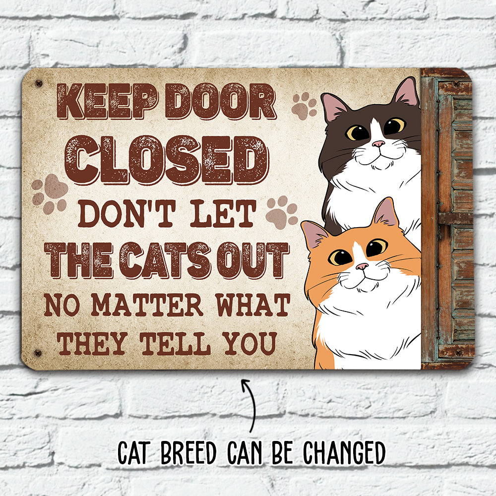 personalized cat metal sign