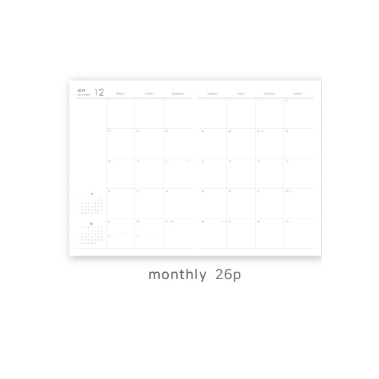 Monthly plan - O-CHECK 2020 Spring come A4 dated monthly planner