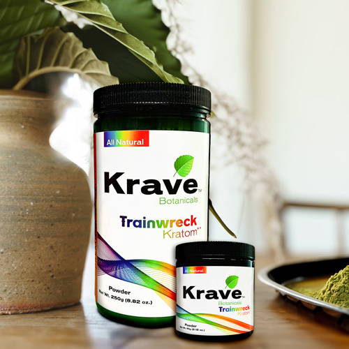 Krave Kratom Powder Trainwreck 60 and 250 Grams
