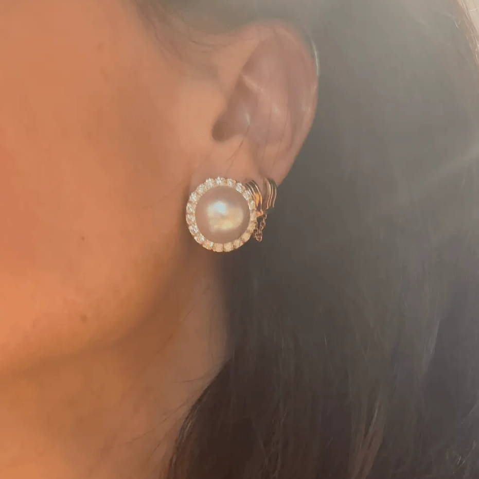 pearl and diamond earrings