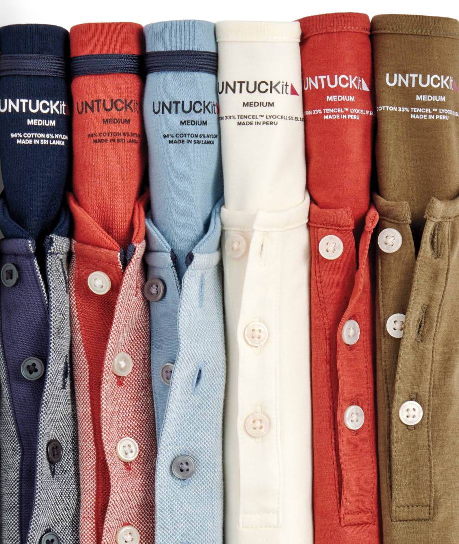 Collection of UNTUCKit tees and henleys.