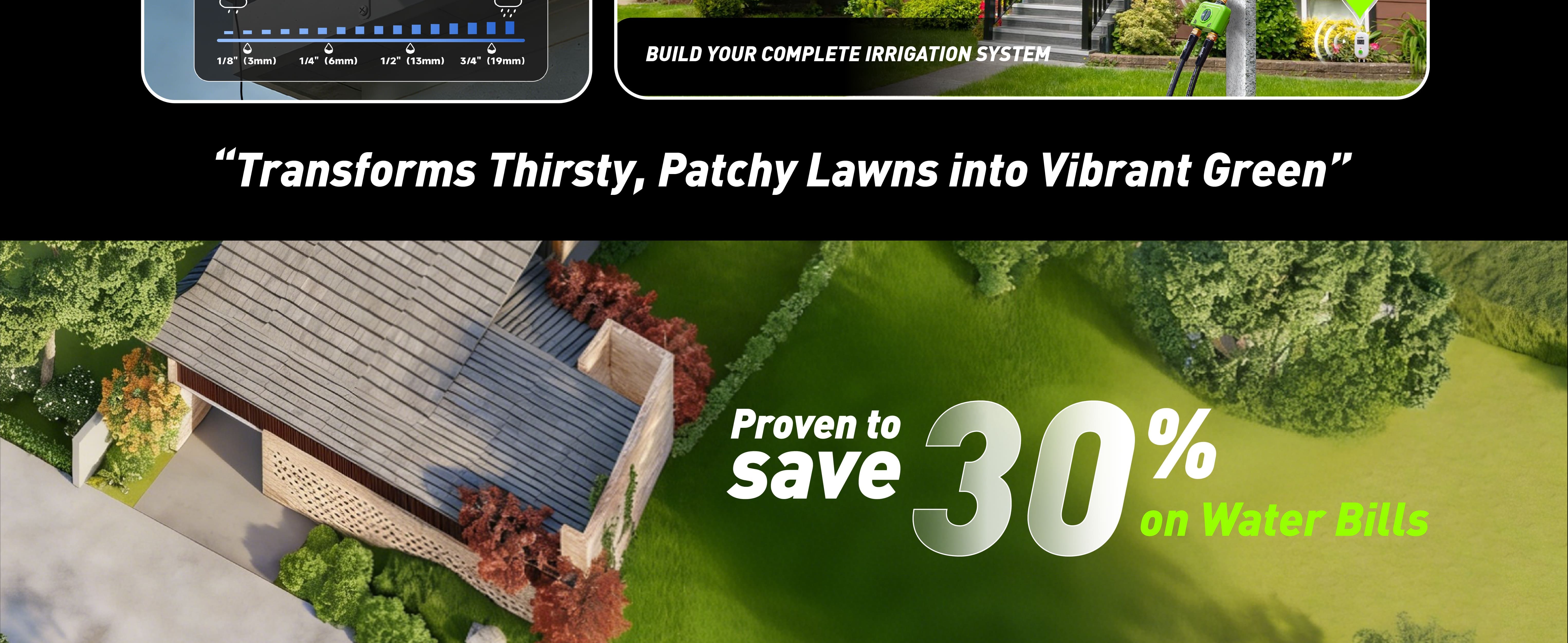 Promotional graphic for lawn transformation service with discount offer.