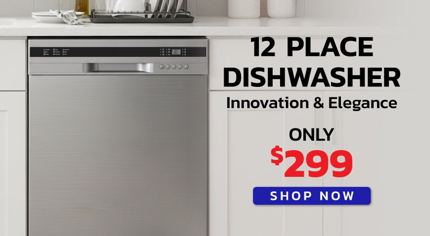 12 place dishwasher with a price of $299 and shop now option.