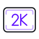Icon indicating a resolution of 2K.
