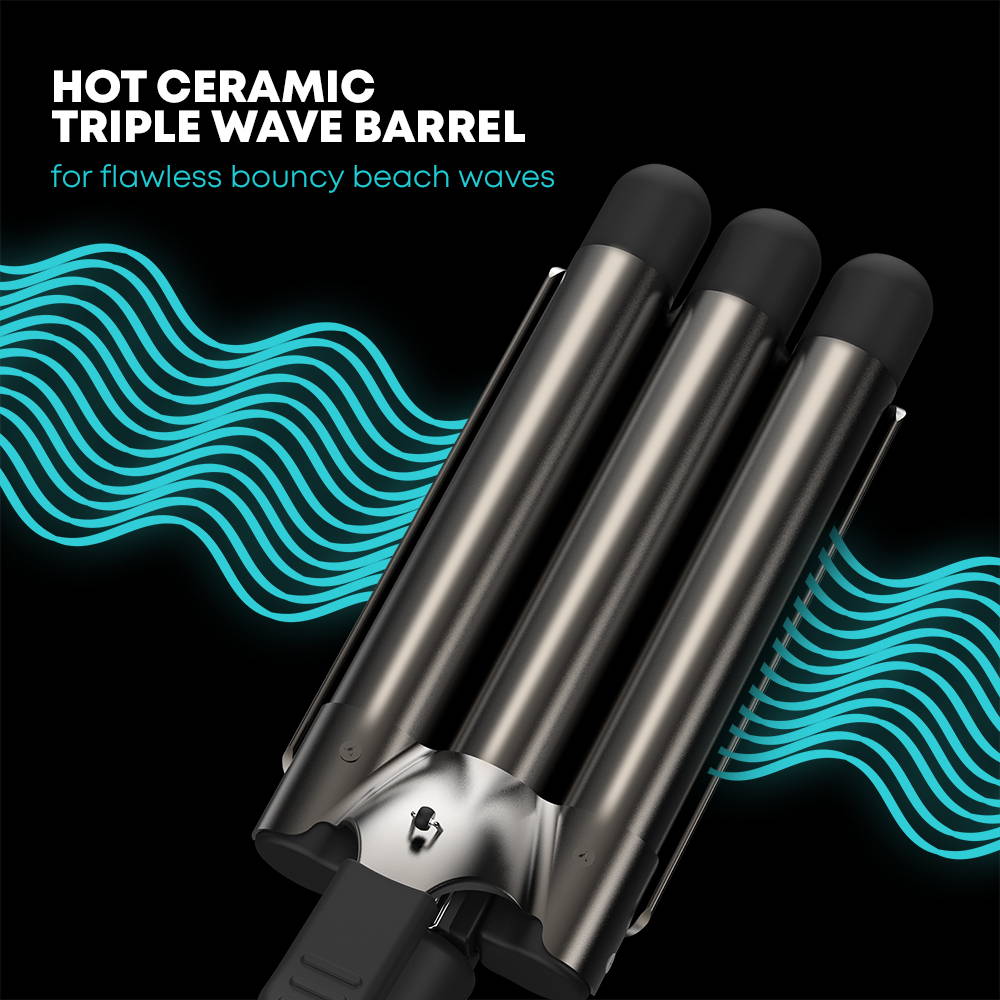 Triple Barrel Ceramic Hair Waver for Beach Waves