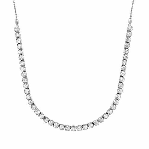 Half tennis necklace featuring lab grown diamonds by MiaDonna