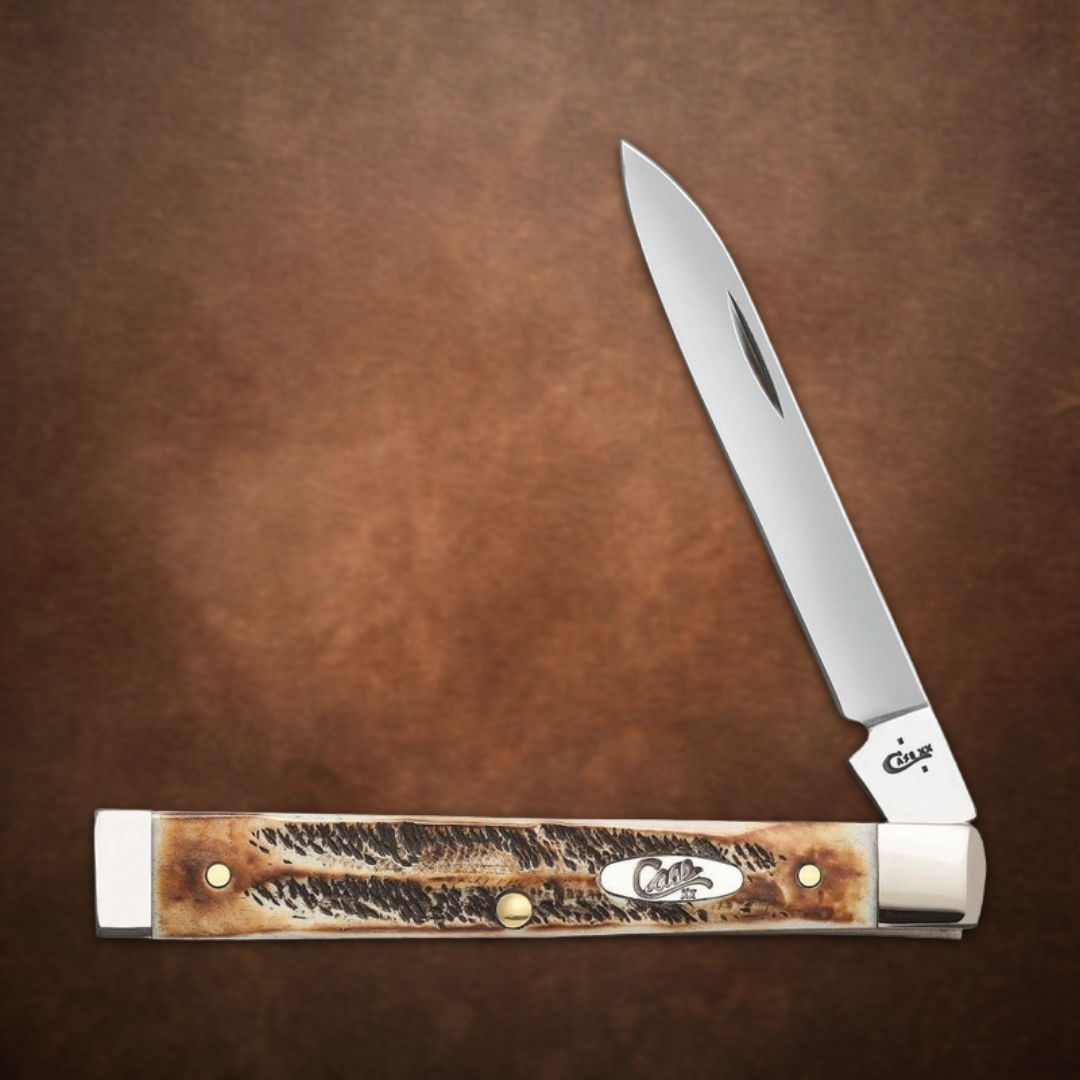 A folding knife with a wooden handle and a silver blade.