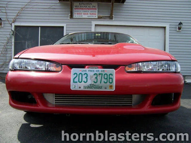 Shocker XL train horn bells mounting bracket and airlines on Chad's 1992 Eagle Talon photo 6