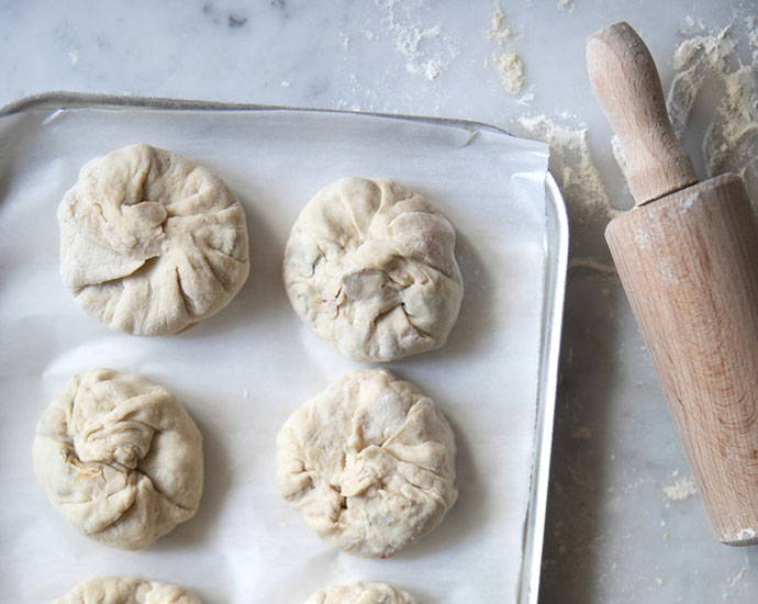 Dough balls with rolling pin