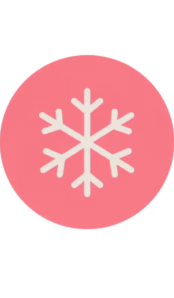 Minimalist icon of snowflakes in pink