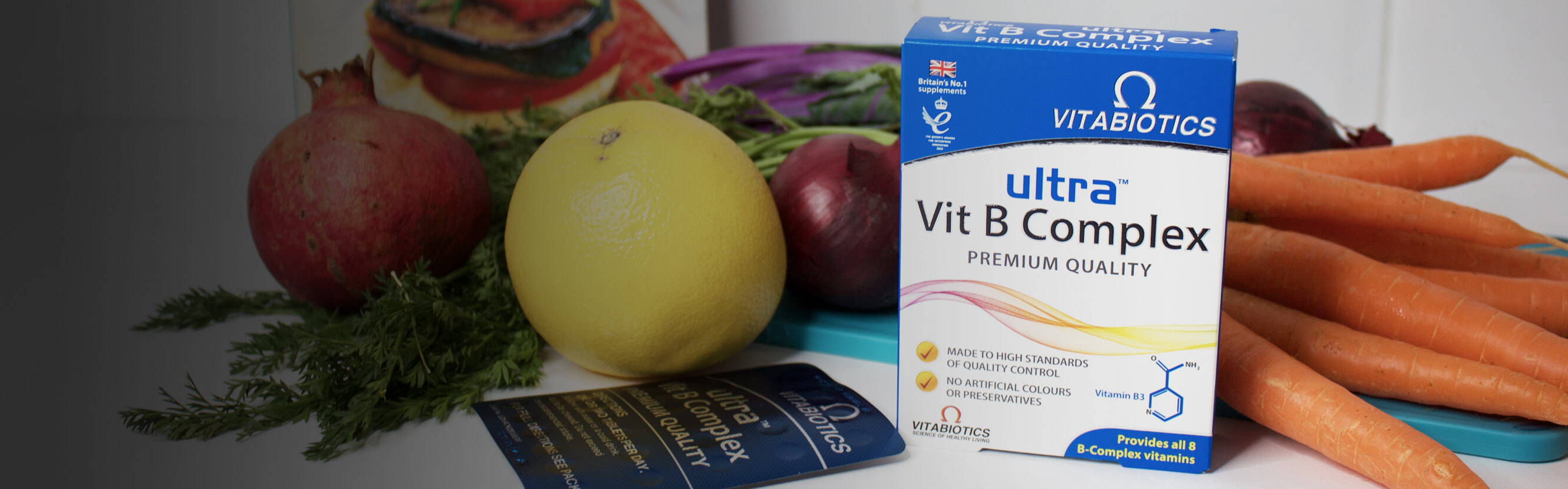  Are you getting all your B vitamins every day? Ultra Vitamin B Complex contains all 8 vitamins including thiamin which contributes to the normal function of the nervous system and pantothenic acid which contributes to the reduction of tiredness and fatigue. 