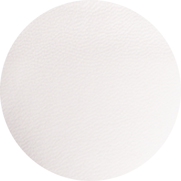 Solid white circular texture on a plain background.