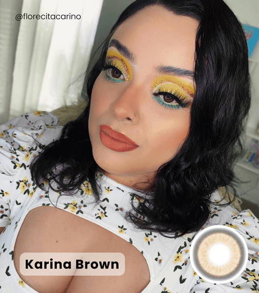 Small eyes model - Karina brown contacts