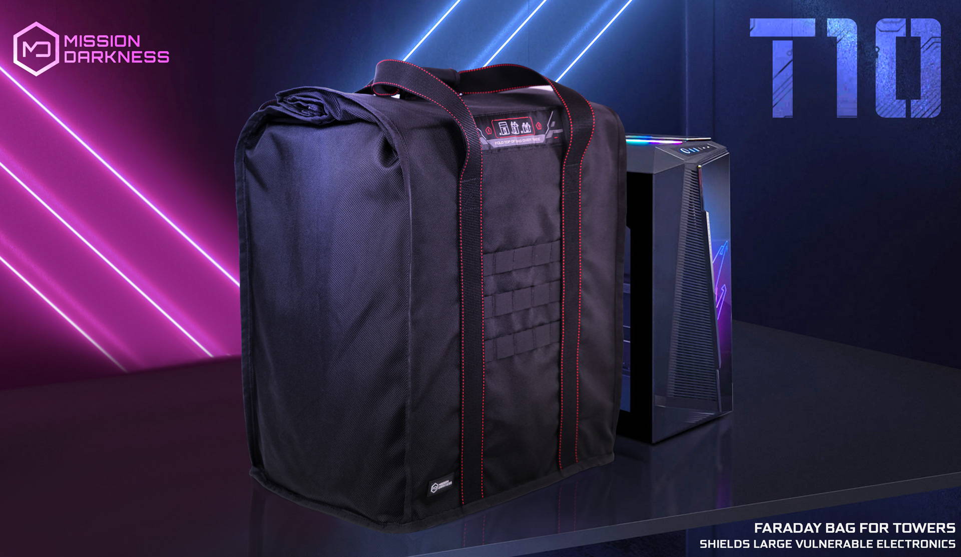 Mission Darkness T10 Faraday Bag for Computer Towers and Extra Large Electronics