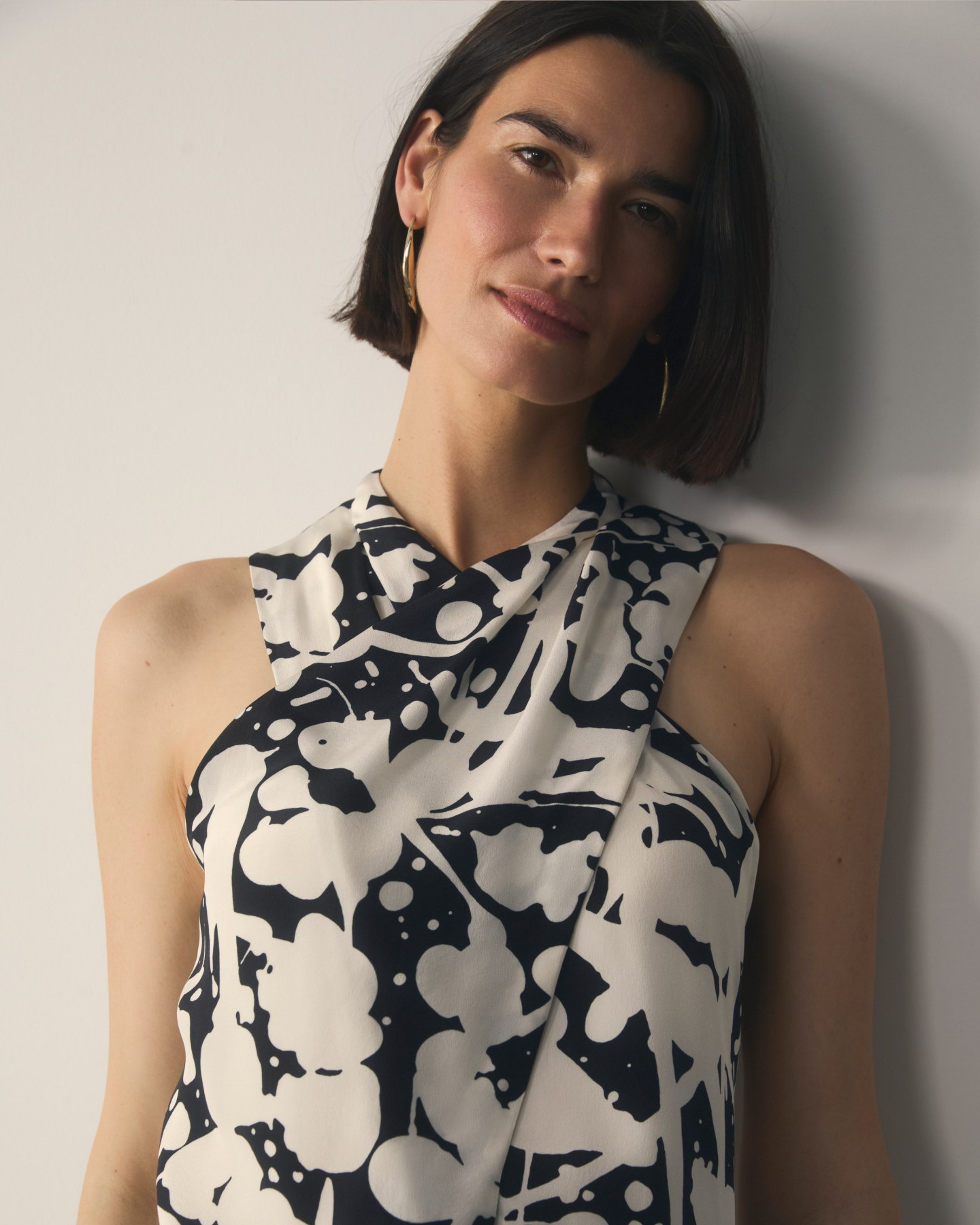 The Fold Made with Liberty Fabric collection - model wearing Cascia top