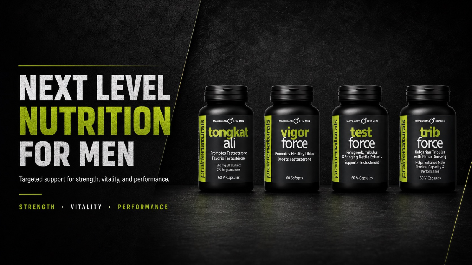 Bottles of supplements with 