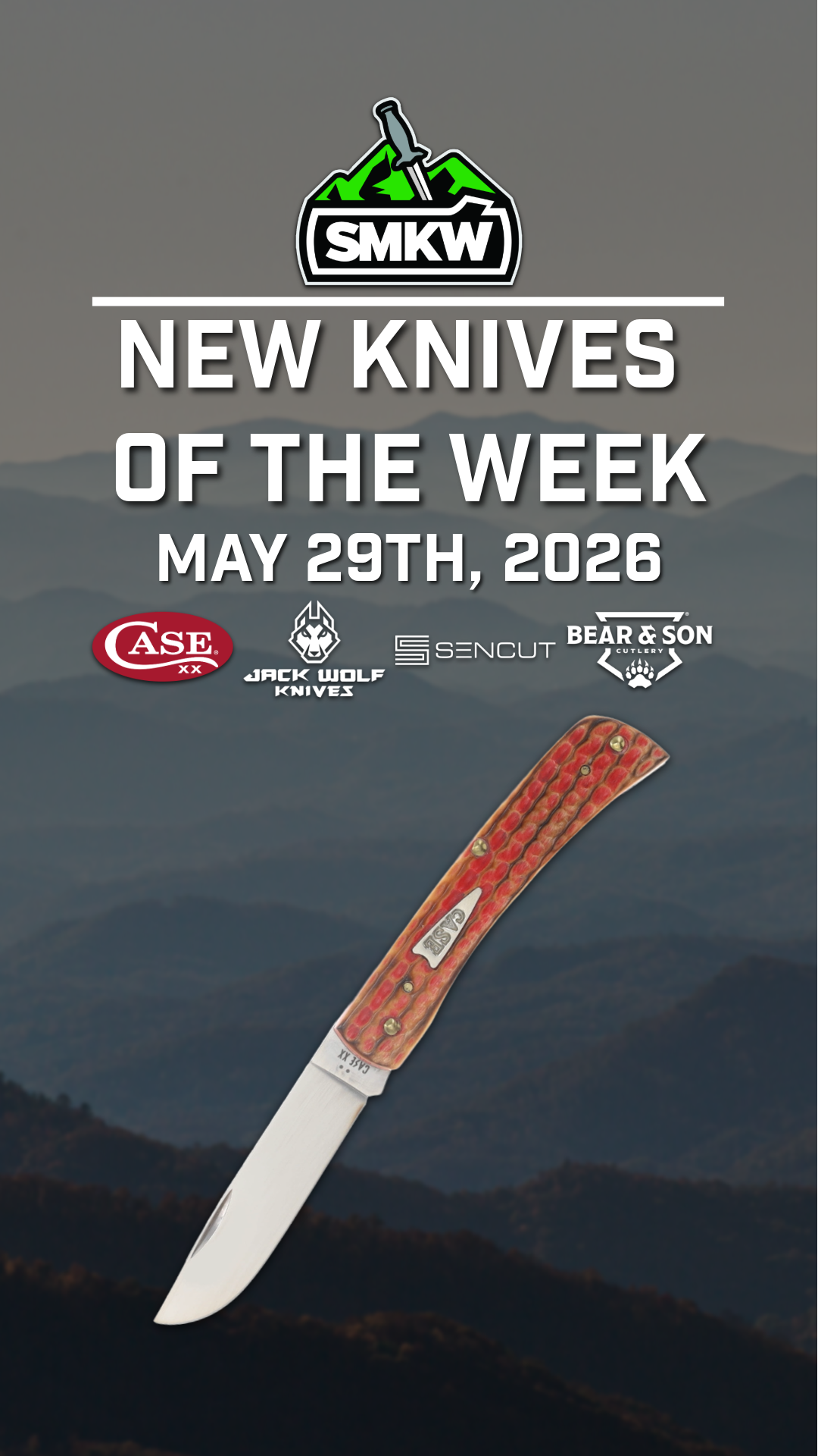 Promotional image for new knives released on May 29th, 2026.