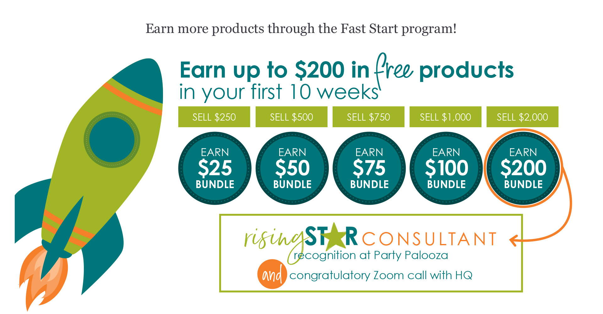 earn more products through the Fast Start program!