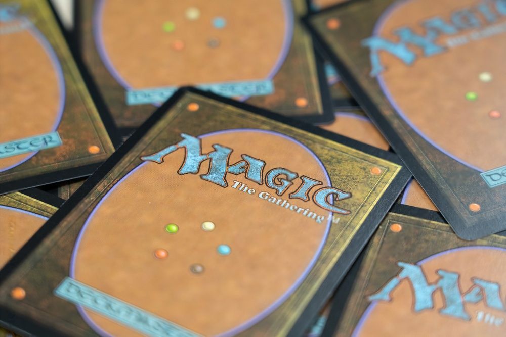 The Back of the cards of game Magic The Gathering on the Table