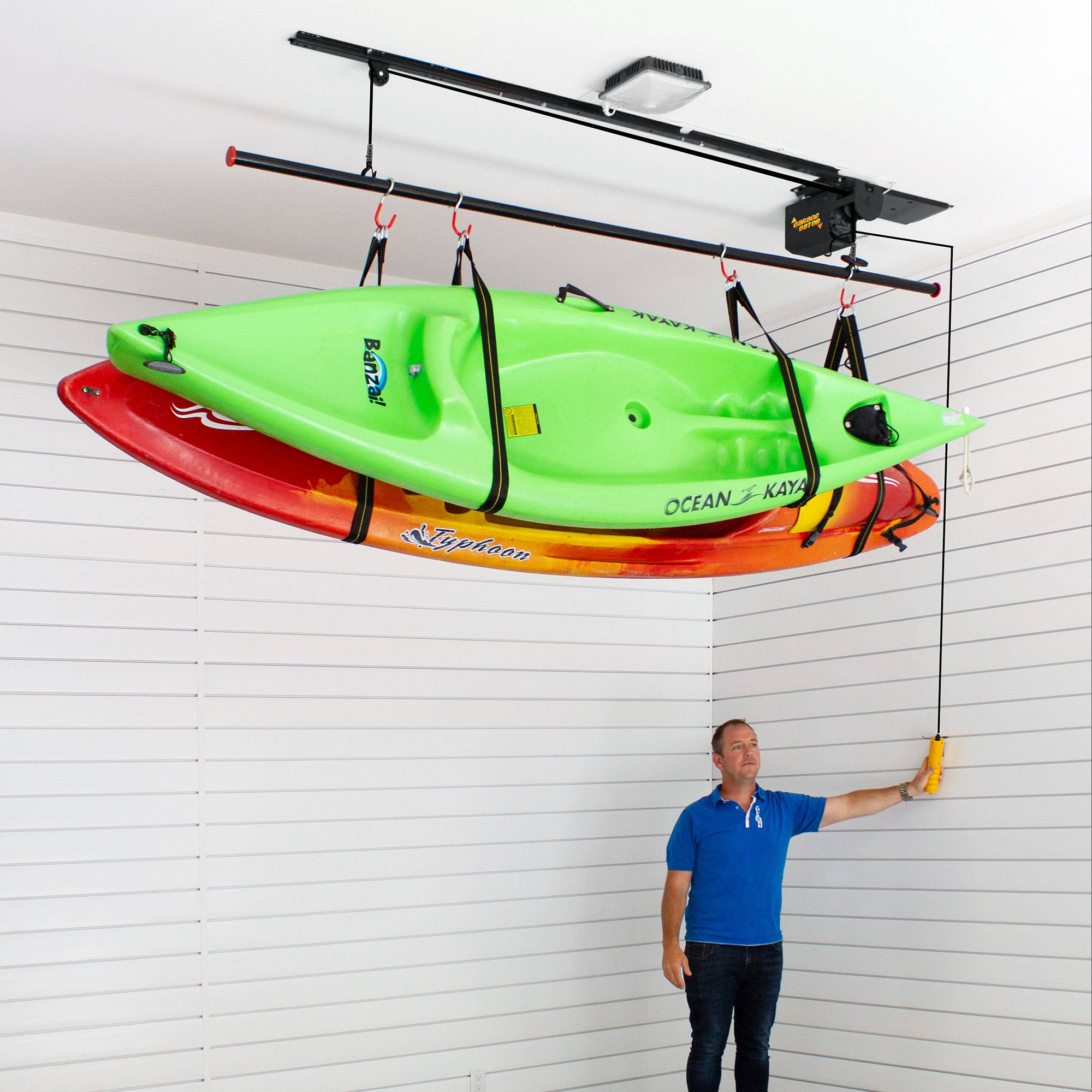 Heavy Duty Indoor Garage Hanging Pulley Rack Cradle Set for Paddle Board Bike 150 lb Capacity Kayak Canoe Lift Hoist for Garage Ceiling Storage 