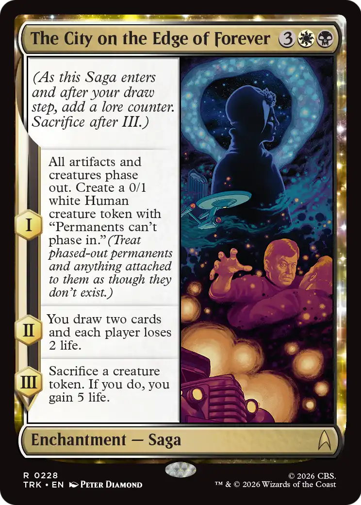 The card 'The City on the Edge of Forever' from the MTG Star Trek set.