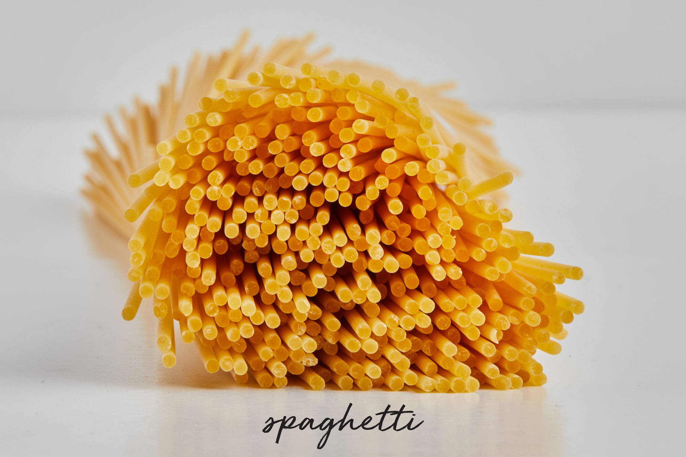 Bundle of uncooked spaghetti pasta