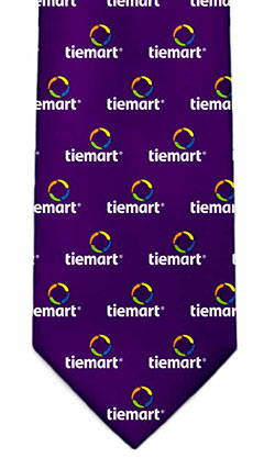 Necktie with a repeated logo