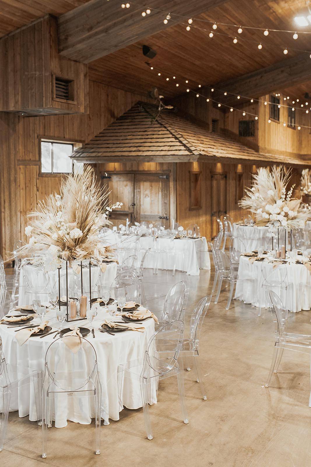 Rustic venue and decorations