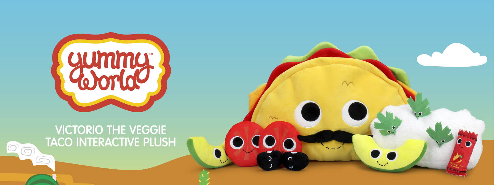 Kidrobot Yummy World Veggie Taco Interactive Plush Toy Stuffed Animal