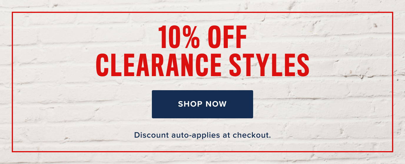 10% Off Clearance Styles. 
