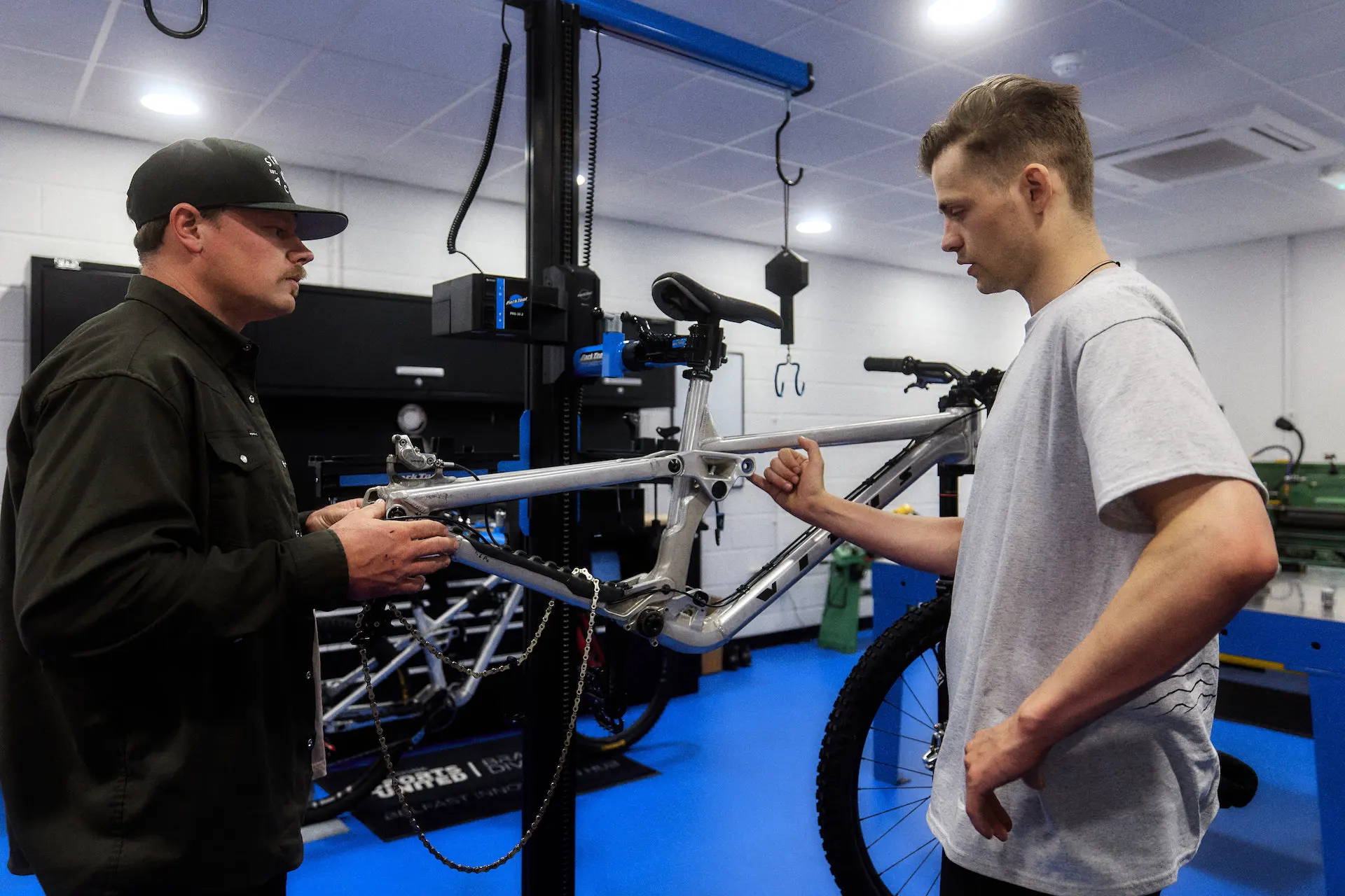 Kyle Strait at Vitus HQ testing the Vitus VT-01 gravity bike