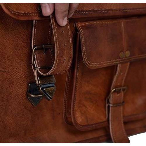 Men's Leather Laptop Messenger Bag Briefcase - Full Grain Leather