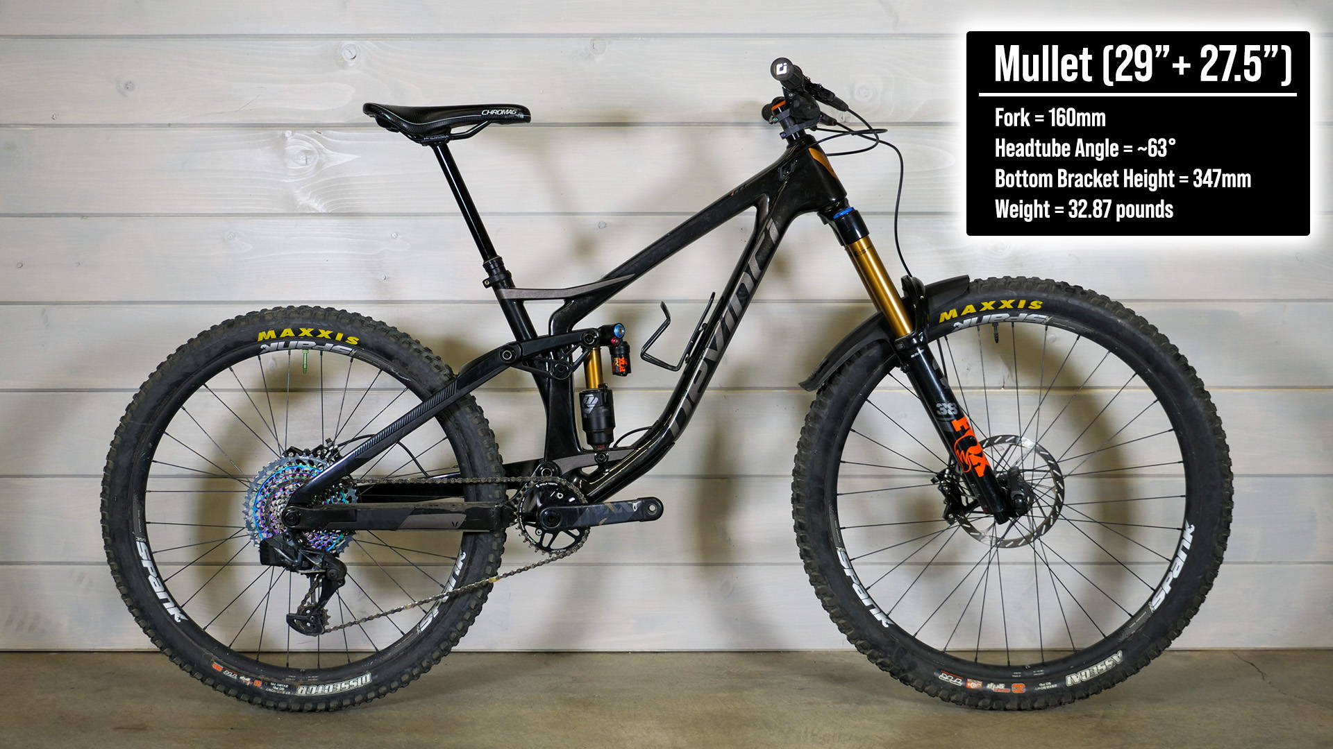 custom devinci spartan mountain bike with mullet wheels