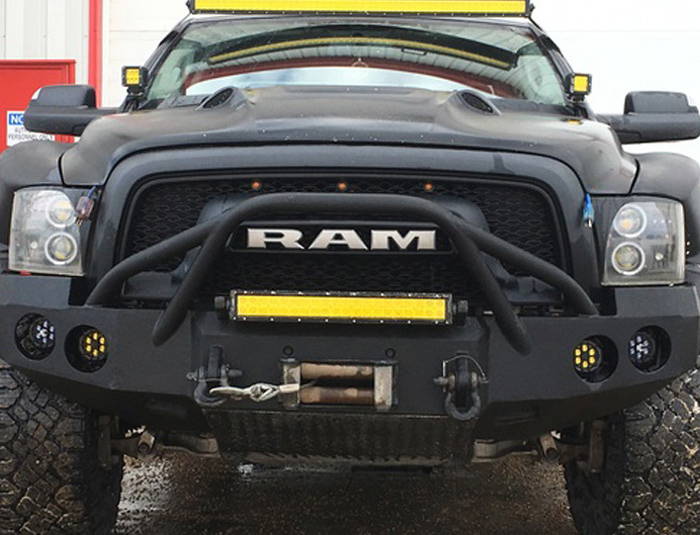 Dodge Ram with Yellow Lamin-x LED light bar film